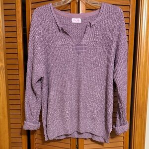 Pink Lily Lavender Textured Sweater